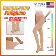 NEW High Waist Tummy Compression Pantyhose Slimming Tights with Control Top US