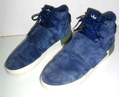 ADIDAS TUBULAR INVADER STRAP SNEAKERS TRAINERS SHOES 11.5 46 Blue LEATHER BB5041 - Image 1 of 4