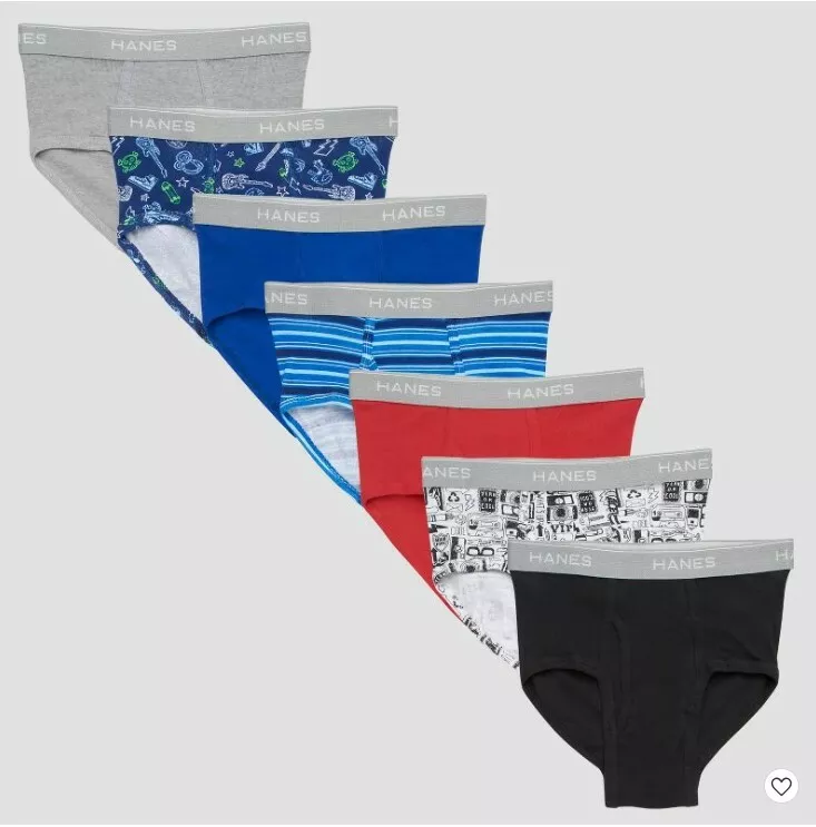 Hanes Boys' Underwear Classic Cotton Briefs underwear 6Pk. SIZE M 10-12