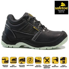 MENS LEATHER SAFETY STEEL TOE CAP WALKING HIKING WORK ANKLE BOOTS SHOES TRAINERS
