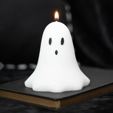 Halloween Ghost Candle - Unscented white 10cm Perfect gift for the home HB_64023