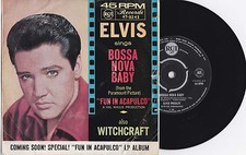 ELVIS PRESLEY - BOSSA NOVA BABY - 1963 1ST PRESSING - AUSTRALIAN 45 IN PIC COVER