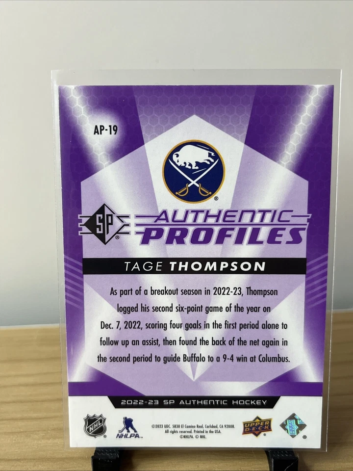 Tage Thompson Authentic Profiles Purple /99 - Image 2 of 2