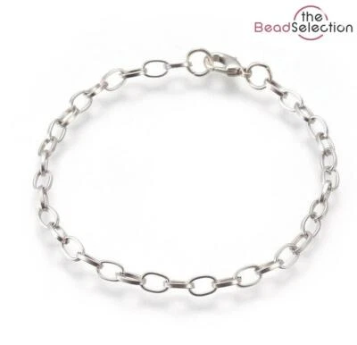 10 ARMBAND GLIEDERKETTE MIT KARABINERVERSCHLUSS 205mm VERSILBERT TOP QUALITÄT AD35 - Bild 1 von 4
