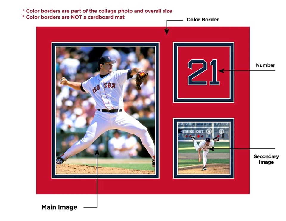 Framed ROGER CLEMENS Collage Photo BOSTON RED SOX Baseball Picture 8x10 11x14 B - Image 3 of 4