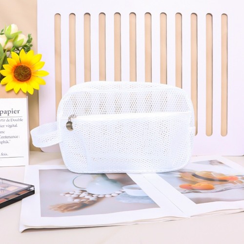 Square Mesh Makeup Bag Lightweight Travel Wash Bag Camping - Picture 13 of 20