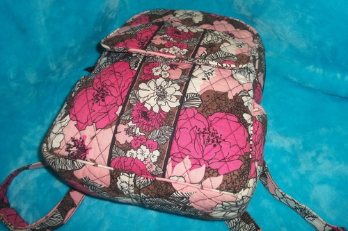 VERA BRADLEY Pink & Hot Pink Poppy Floral Backpack Bag W/ POCKETS-Quilted - Picture 15 of 18