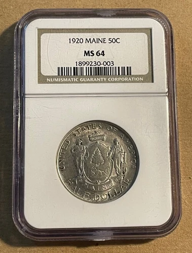 U.S. - 1920 Silver Maine Commemorative Half Dollar (NGC MS 64)