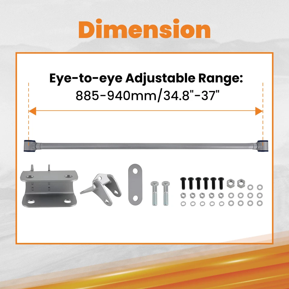 Barra de seguimiento ajustable de repuesto Panhard con soportes para camioneta Chevy C10 GMC Foto 4 de 4