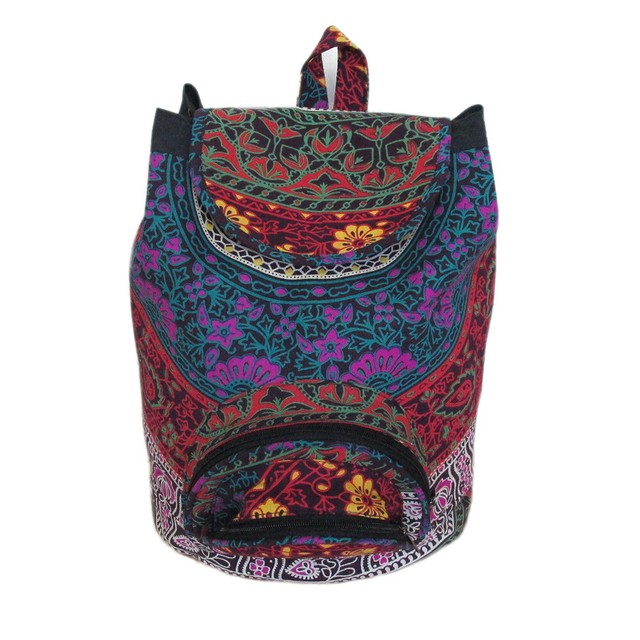 100 Cotton Fashion Bags Handmade Mandala Indian Backpack School Bag