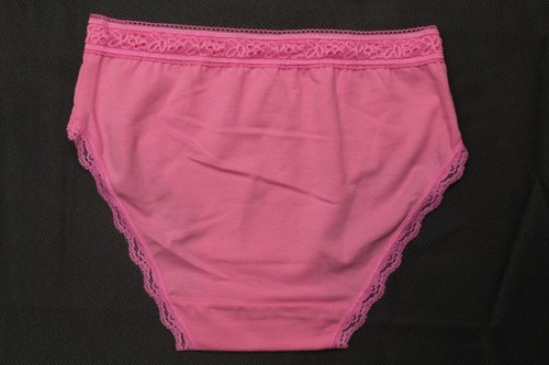 Girl's Underwear Bikini 4 Pair Lace Trim Soft Cotton Panties Assorted Large 8/10 - Picture 3 of 9