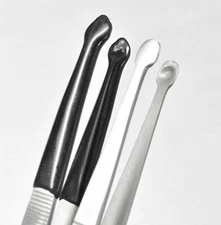 Tweezers Bead Pearl Holding Set of 2 - Hollow & PVC Coated Tips Parts Handling