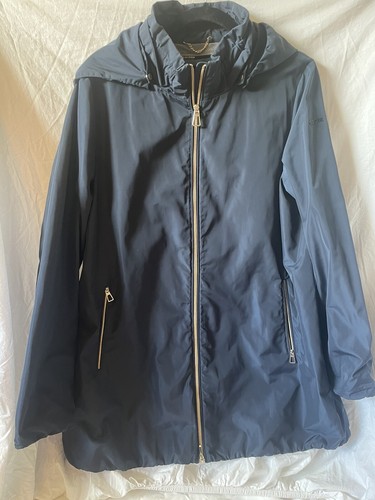 Women's Geox Nayomi Respira Jacket Light Weight With Hood Navy Rrp US200 Sz US12 - Picture 14 of 21