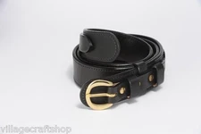 AMISH HAND MADE 1 3/4" POLICE RANGER/WORK BELT -BLK / BRN SMOOTH OR BASKET WEAVE