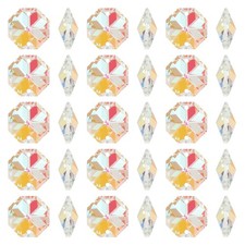 K9 Crystal Octagon Beads 2 Holes 100 Pack 14mm Chandelier Prisms, AB Color