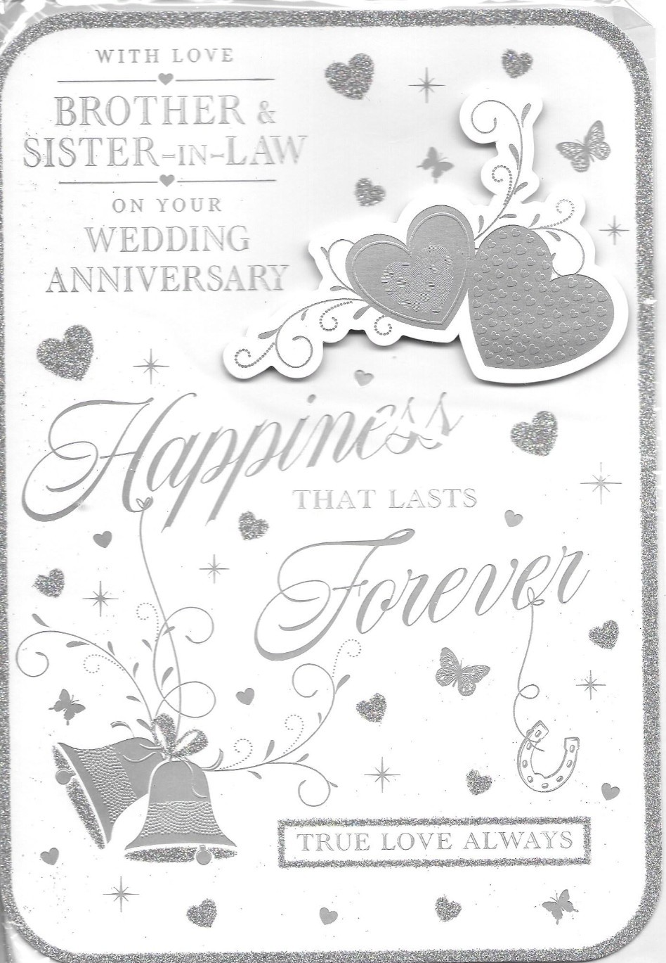 Brother & Sister-in-Law Anniversary card With Love ~ quality card paper insert