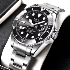 42MM LIGE Quartz Mens Luxury Watch Dive 30M W...