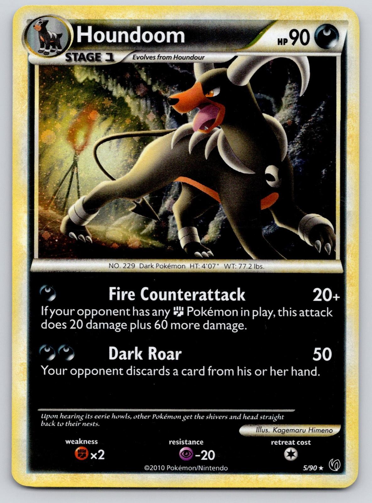 Houndoom 5/90 Holo Rare HGSS Undaunted Pokemon Lightly Played