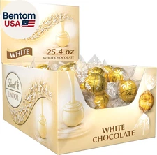 LINDOR White Chocolate Candy Truffles, White Chocolate Candy with Smooth, Meltin
