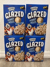 4 Boxes Of Kellogg's Frosted Flakes Glazed Original Donut Holes Cereal 10 oz ea