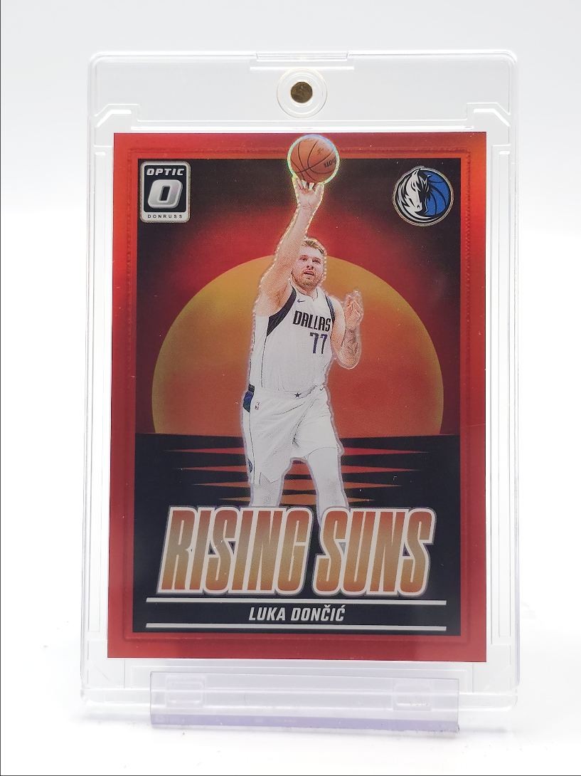 LUKA DONCIC 2024-25 DONRUSS OPTIC RISING SUNS RED PRIZM MAVERICKS /99 Q2846