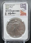 2023-W Burnished American Silver Eagle NGC MS70 Gaudioso Signed First Day