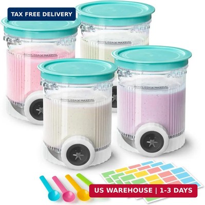 4 Pack Creami Swirl Pints & Lids for Ninja, Compatible with NC700 Series Ninja S