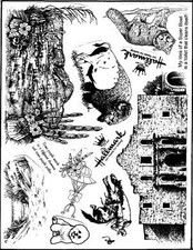 Unmounted Rubber Stamp Plate, Unmounted/Uncut Pink Rubber Stamps