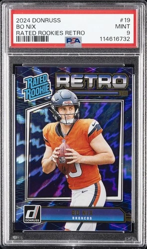 2024 PANINI DONRUSS RATED ROOKIES RETRO #19 BO NIX ROOKIE RC PSA 9