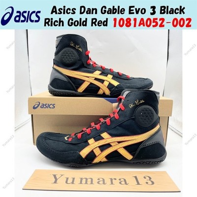 Asics Dan Gable Evo 3 Black Rich Gold Red 1081A052-002 Men's | eBay