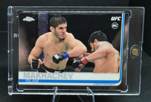 2019 TOPPS CHROME UFC ISLAM MAKHACHEV ROOKIE RC #192 w/ ONE TOUCH 