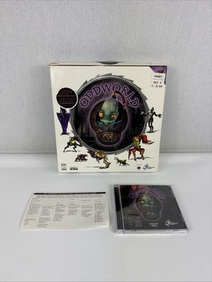 Rare USA BIG BOX Oddworld Abe's Oddysee PC Windows CD-ROM Game 1997