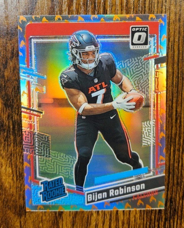 2023 Panini Donruss Optic - Rated Rookie Bijan Robinson #206 Fire Prizm (RC)