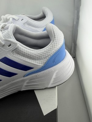 Adidas Galaxy 6 M Running Shoes Mens 10.5 White Blue NIB IE8141 Cloudfoam adidas Galaxy 6 M Foowear White Semi Blue Burst Men Road  main image 4