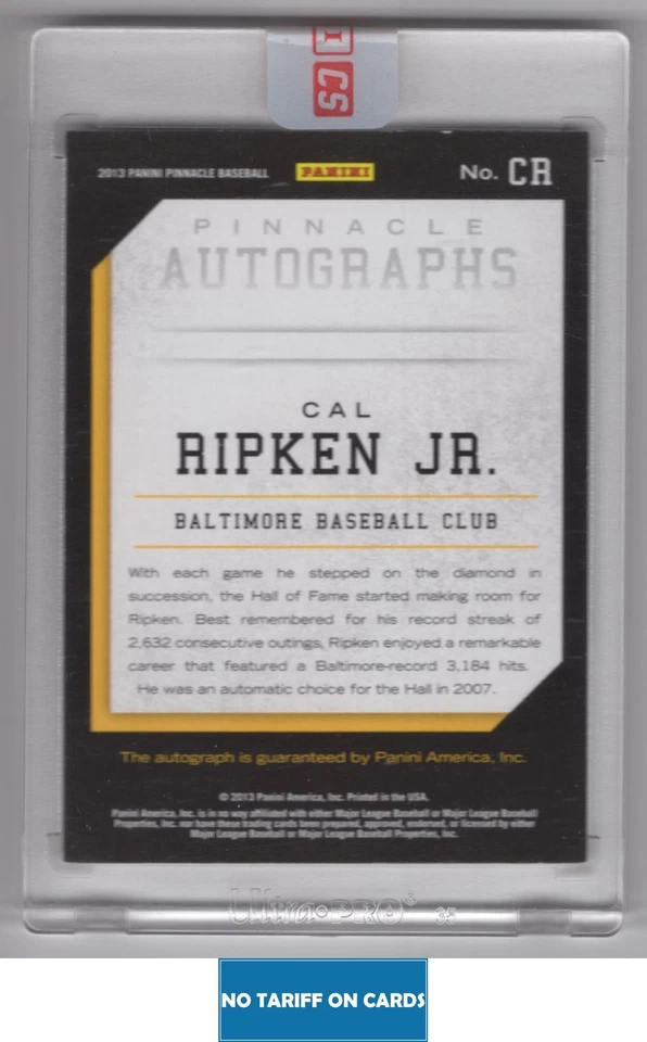 Autógrafos Pinnacle 2013 Cal Ripken Jr. automático Foto 2 de 2