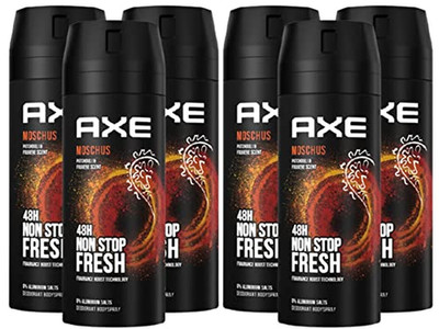 Axe Bodyspray Moschus Ohne Aluminiumsalze 6X 150 Ml Männerdeo Deo Deodorant