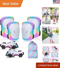 Knee Pads for Kids Adjustable Protective Gear Set with Mesh Bag Knee Pads and...