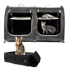 Mispace Portable 2 Pet Carriers for Cats Collapsible Cat Condo for Car Travel...