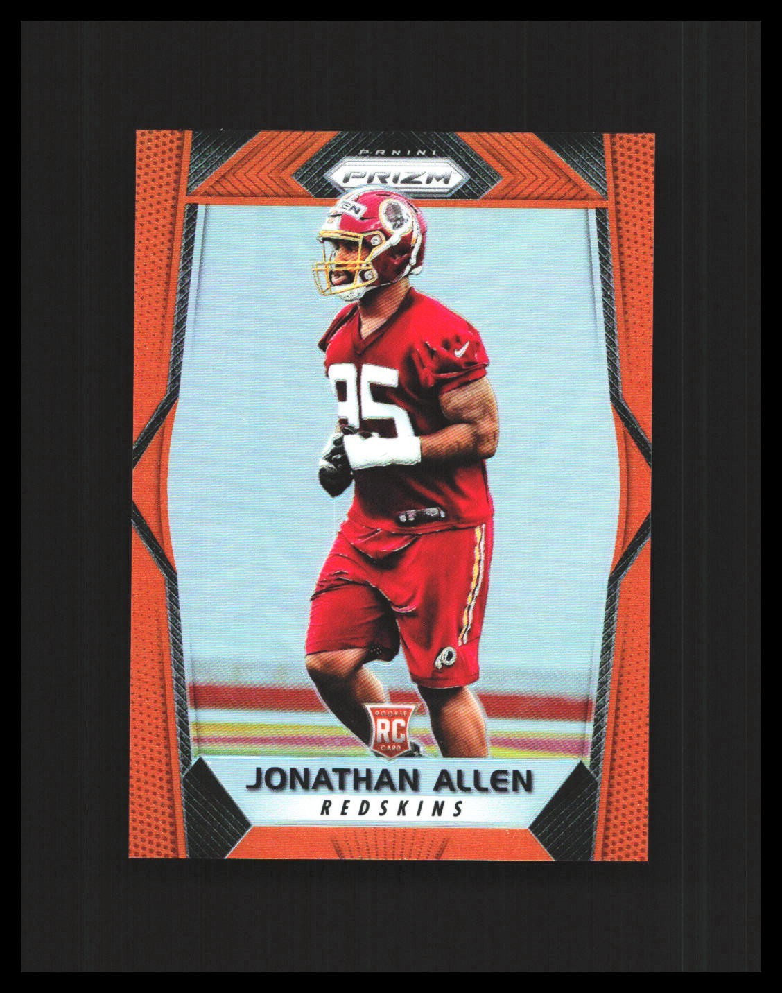 2017 Jonathan Allen Rookie Card Panini Prizm Orange Prizm /275 #224 Redskins