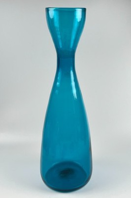 Vintage MCM Blenko teal #564 decanter without stopper 14.5'' bottle 1956 Great