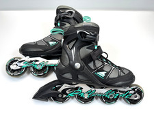 Rollerblade Macroblade 80 ALU Max Wheels 84 Inline Skates Women 8 EUC Teal Black