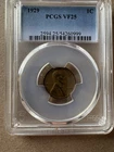 1929 Lincoln Wheat Penny PCGS VF25 Blue Label
