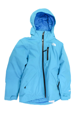 The North Face Childrens Girls Full Zipper Hooded Jacket Blue Size 10-12