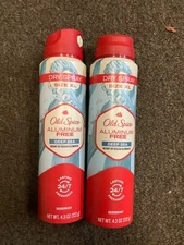Lot of 2 Old Spice Dry Spray XL Aluminum Free Deep Sea Deodorant Spray 4.3oz