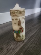 Christmas White Candle Gold Details Church Child Family Childhood Memories  6