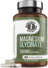 Magnesium Glycinate Supplement 560Mg - 90 X 1-To-3 a Day Capsules. Pullulan Caps 0.49 per thousand milligrams