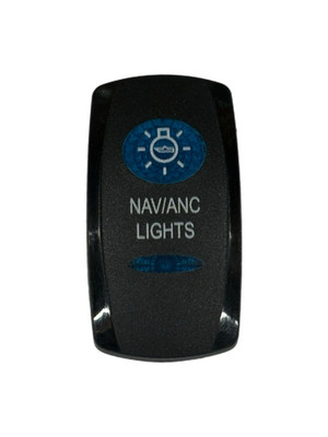 BH Electronics Contura Black ''Nav/ANC Lights'' Blue Switch Cover