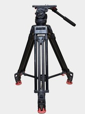 Sachtler Video 20 S1 100mm Head with Carbon Fiber Legs Feet Mid Spreader