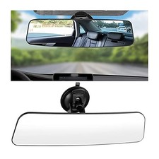 Car Rear View Mirror with Suction Cup, Anti Glare Wide Angle Suction Cup/White