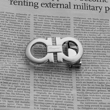 Ferragamo Classics Men's Silver finish Belt Buckle, For 1.38"/Wide Leather Belts